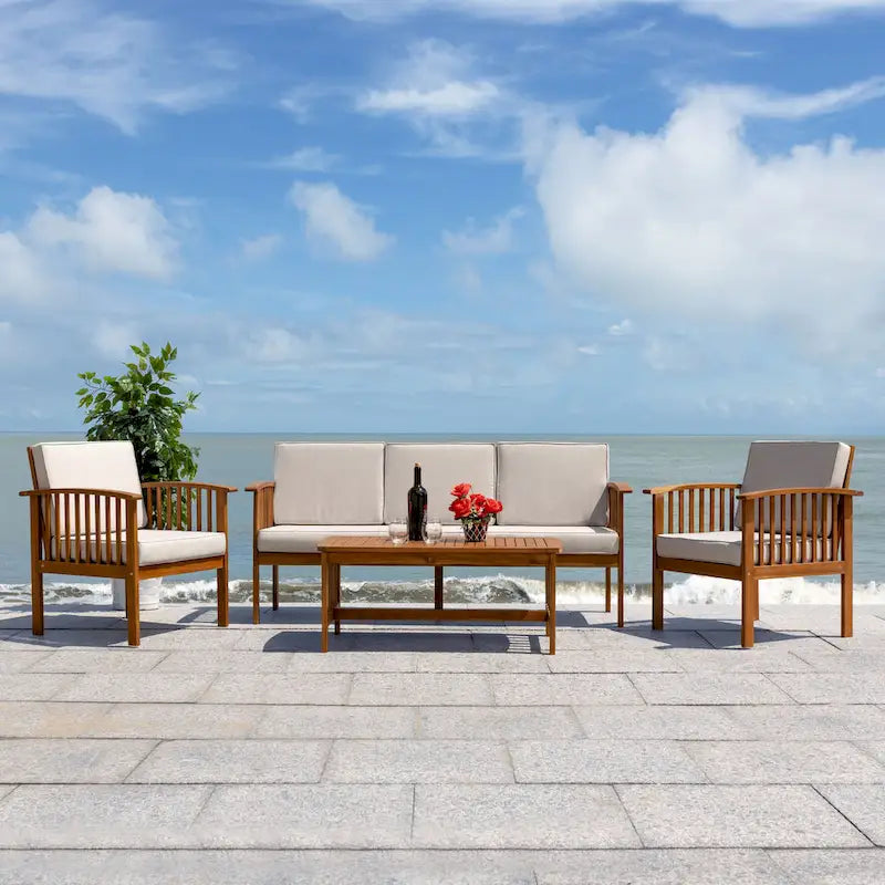 Ensemble de mobilier de jardin 5 pièces Galilea de SAFAVIEH - 27L x 33P x 69H