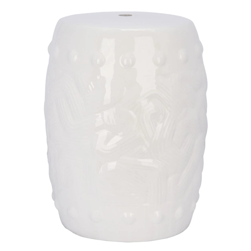 SAFAVIEH Finchen Tabouret décoratif de jardin en céramique ivoire, intérieur/extérieur