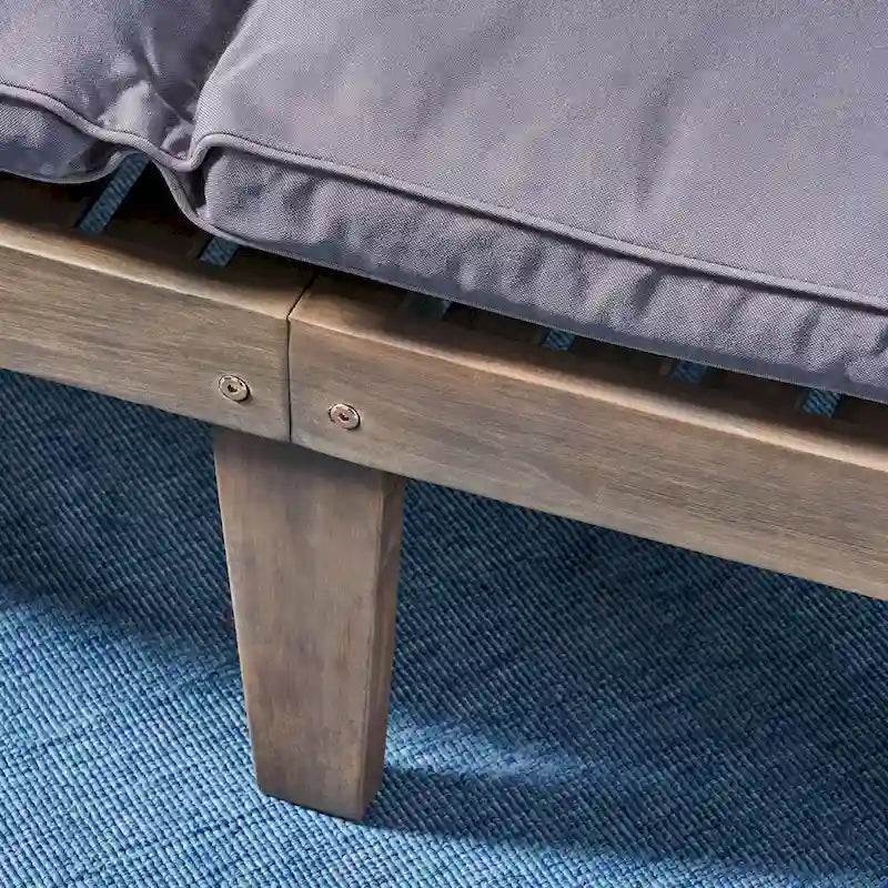 Lettini prendisole da esterno imbottiti in acacia Ariana (set da 2) di Christopher Knight Home