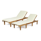 Lettini prendisole da esterno imbottiti in acacia Ariana (set da 2) di Christopher Knight Home