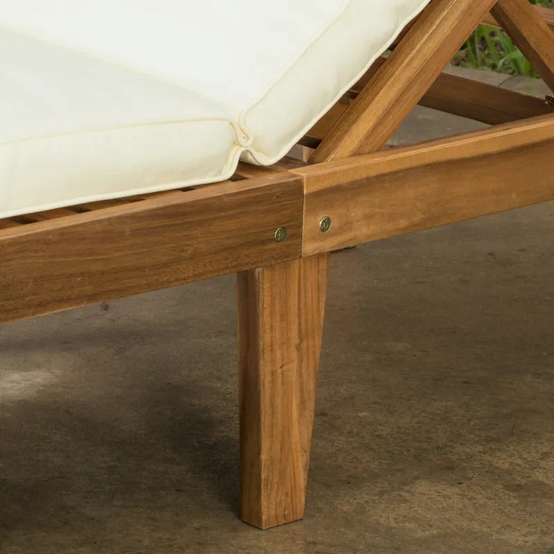 Lettini prendisole da esterno imbottiti in acacia Ariana (set da 2) di Christopher Knight Home