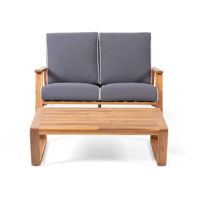 Set divano a due posti da esterni Paloma in legno di acacia di Christopher Knight Home