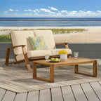 Paloma Acacia Wood Outdoor Loveseat Set by Christopher Knight Home