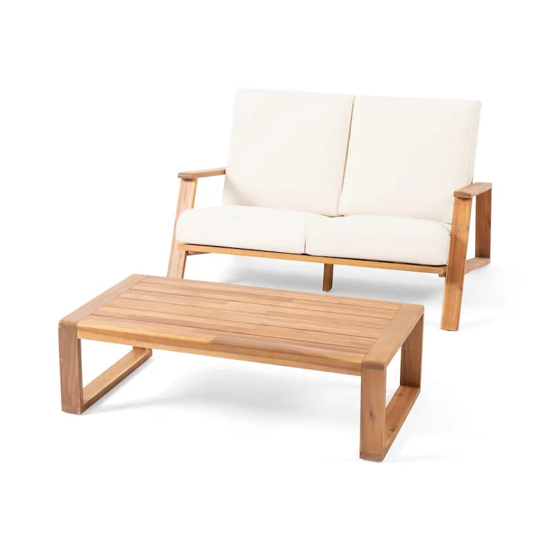 Set divano a due posti da esterni Paloma in legno di acacia di Christopher Knight Home