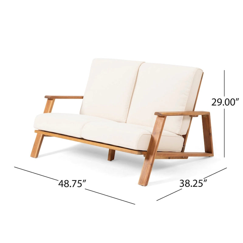 Set divano a due posti da esterni Paloma in legno di acacia di Christopher Knight Home