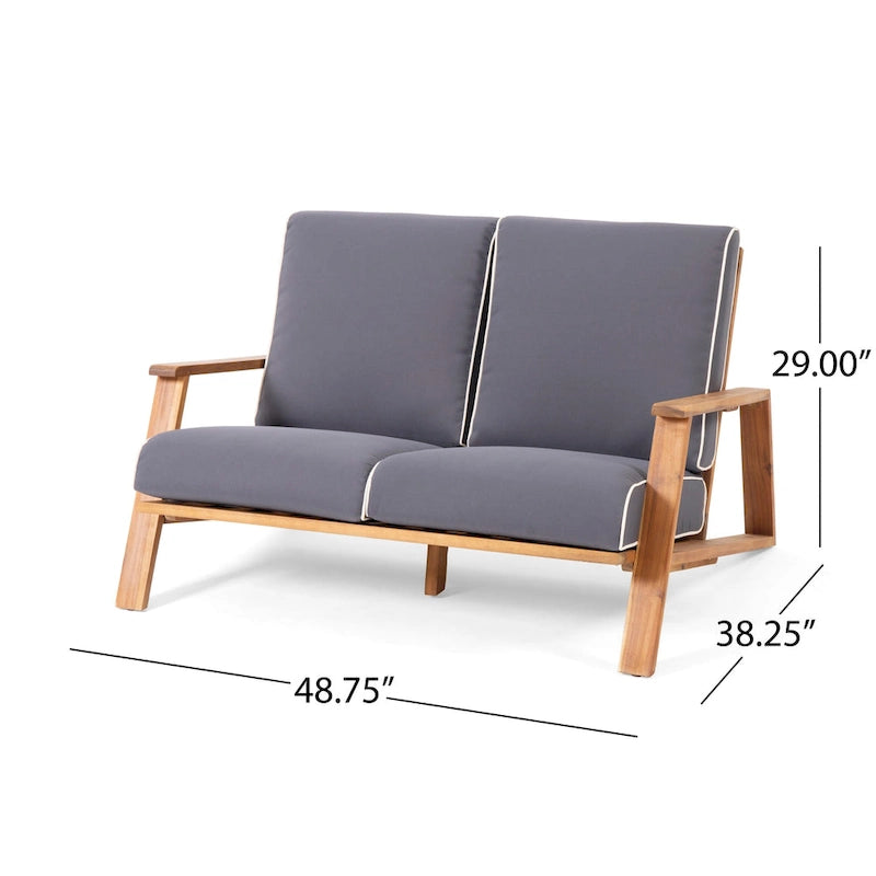 Set divano a due posti da esterni Paloma in legno di acacia di Christopher Knight Home