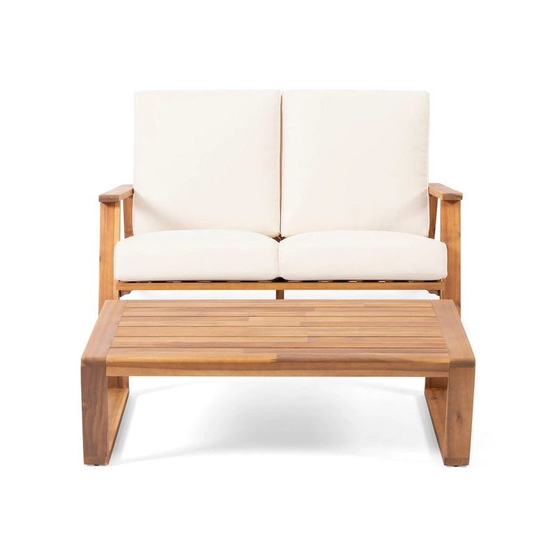 Set divano a due posti da esterni Paloma in legno di acacia di Christopher Knight Home