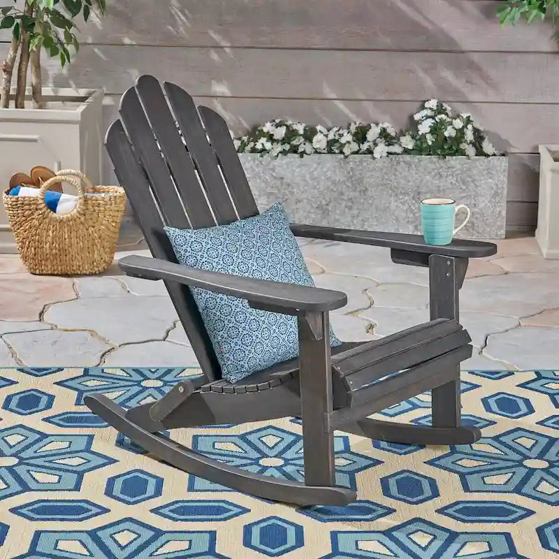 Sedia a dondolo Hollywood Outdoor Adirondack in acacia di Christopher Knight Home