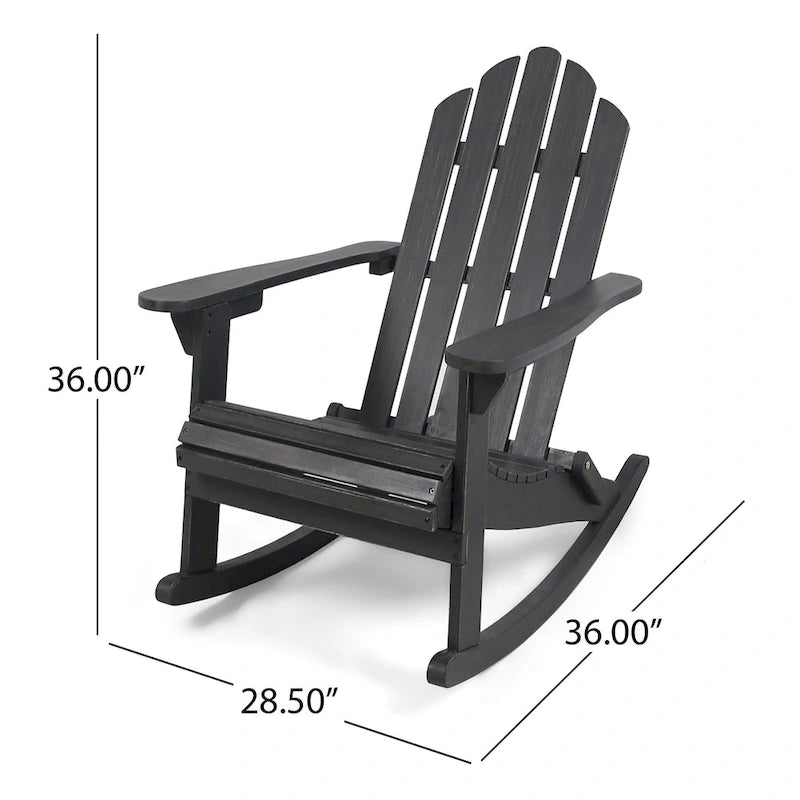 Sedia a dondolo Hollywood Outdoor Adirondack in acacia di Christopher Knight Home