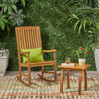Set Sedia a Dondolo e Tavolino Christopher Knight Home Arcadia in Legno di Acacia per Esterni