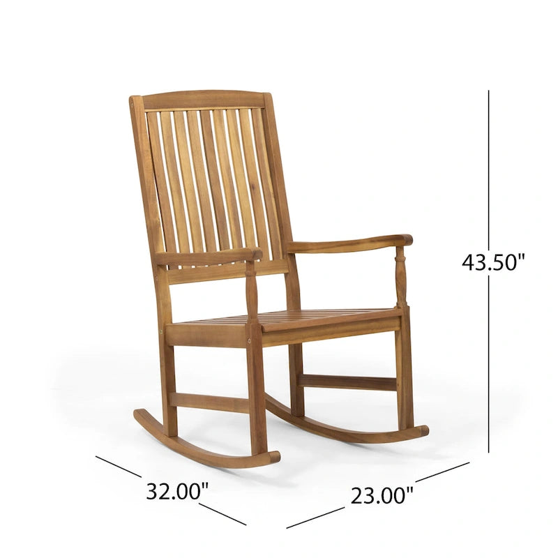 Set Sedia a Dondolo e Tavolino Christopher Knight Home Arcadia in Legno di Acacia per Esterni