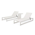 Set di due chaise longue da esterno Modesta in alluminio con tavolino a C di Christopher Knight Home
