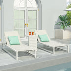 Modesta Outdoor Aluminum Chaise Lounge Set with C-Shaped End Table by Christopher Knight Home