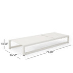 Set di due chaise longue da esterno Modesta in alluminio con tavolino a C di Christopher Knight Home