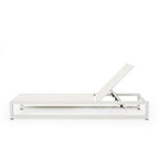 Set di due chaise longue da esterno Modesta in alluminio con tavolino a C di Christopher Knight Home