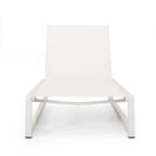 Set di due chaise longue da esterno Modesta in alluminio con tavolino a C di Christopher Knight Home