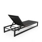 Set di due chaise longue da esterno Modesta in alluminio con tavolino a C di Christopher Knight Home