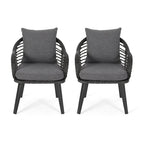 Poltrone Club da Esterno Tatiana in Vimini con Cuscini (Set di 2) di Christopher Knight Home