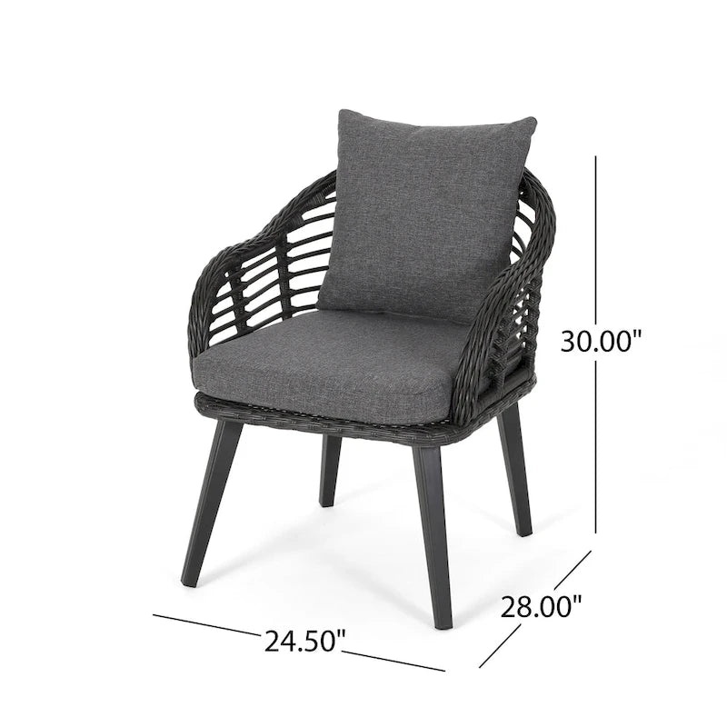 Poltrone Club da Esterno Tatiana in Vimini con Cuscini (Set di 2) di Christopher Knight Home