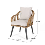 Poltrone Club da Esterno Tatiana in Vimini con Cuscini (Set di 2) di Christopher Knight Home