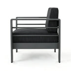 Set da Salotto da Esterno a 3 Pezzi in Alluminio Cape Coral con Cuscini di Christopher Knight Home