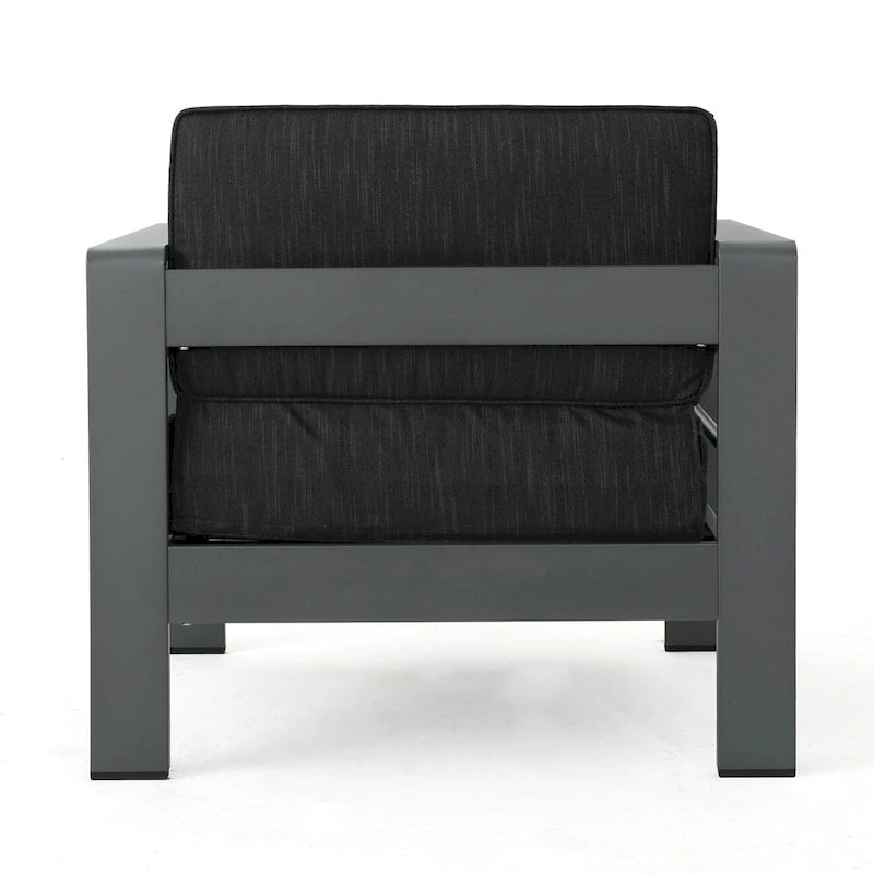 Set da Salotto da Esterno a 3 Pezzi in Alluminio Cape Coral con Cuscini di Christopher Knight Home