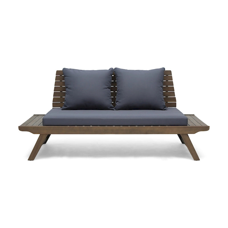 Causeuse d'extérieur rembourrée en acacia Sedona par Christopher Knight Home