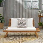 Causeuse d'extérieur rembourrée en acacia Sedona par Christopher Knight Home
