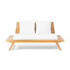 Causeuse d'extérieur rembourrée en acacia Sedona par Christopher Knight Home
