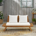 Causeuse d'extérieur rembourrée en acacia Sedona par Christopher Knight Home