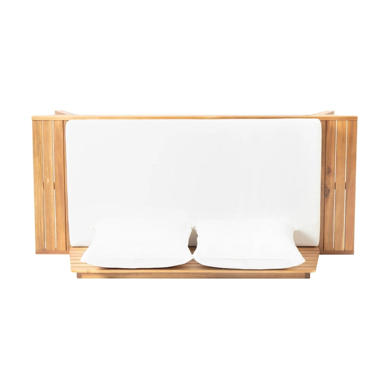 Causeuse d'extérieur rembourrée en acacia Sedona par Christopher Knight Home