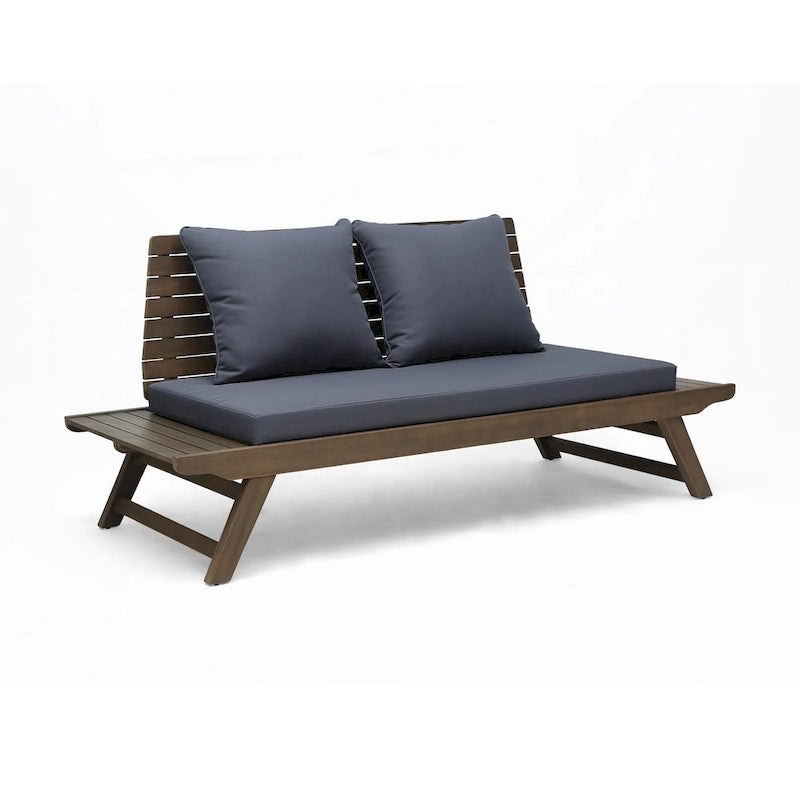 Causeuse d'extérieur rembourrée en acacia Sedona par Christopher Knight Home