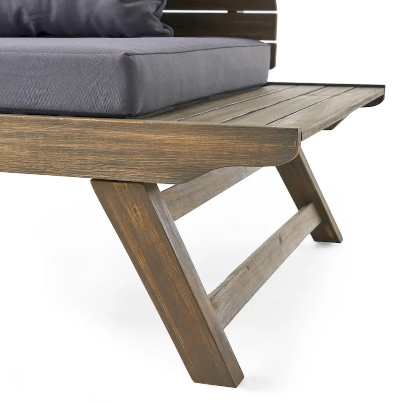 Causeuse d'extérieur rembourrée en acacia Sedona par Christopher Knight Home