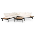 Set Divano Sezionale da Esterno a 5 Posti in Legno di Acacia con Cuscini Resistenti all'Acqua di Christopher Knight Home