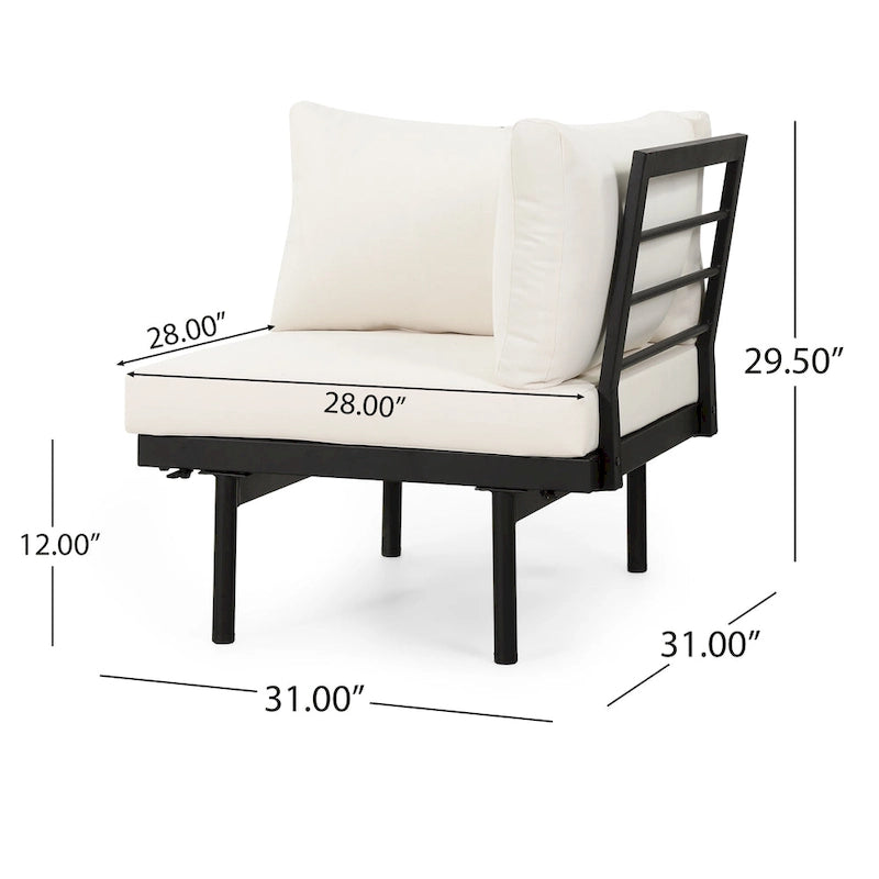 Set Divano Sezionale da Esterno a 5 Posti in Legno di Acacia con Cuscini Resistenti all'Acqua di Christopher Knight Home