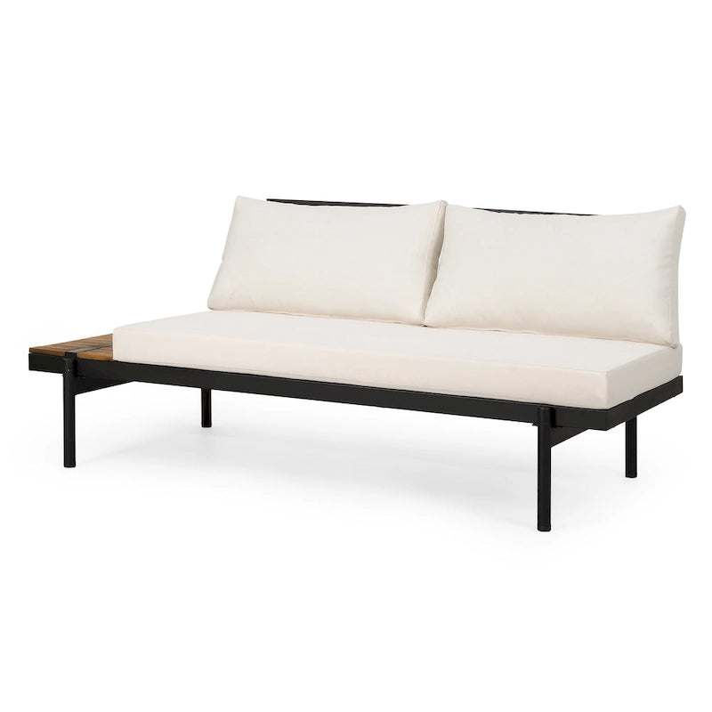 Set Divano Sezionale da Esterno a 5 Posti in Legno di Acacia con Cuscini Resistenti all'Acqua di Christopher Knight Home