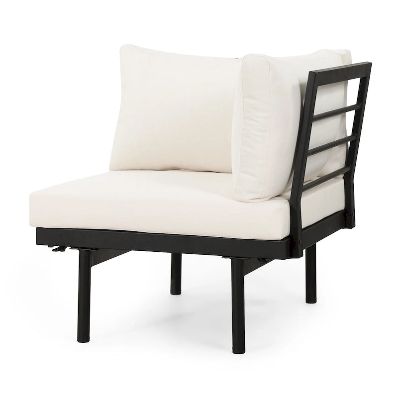 Set Divano Sezionale da Esterno a 5 Posti in Legno di Acacia con Cuscini Resistenti all'Acqua di Christopher Knight Home