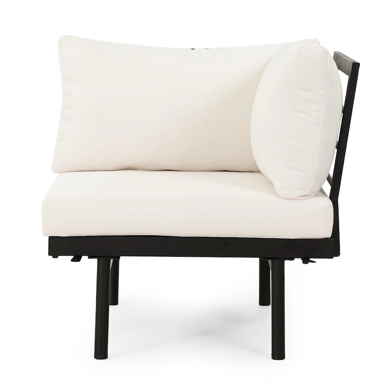 Set Divano Sezionale da Esterno a 5 Posti in Legno di Acacia con Cuscini Resistenti all'Acqua di Christopher Knight Home