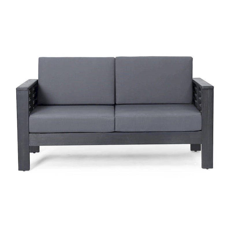 Louver Set da Esterno 4 Pezzi con Cuscini in Legno di Acacia di Christopher Knight Home