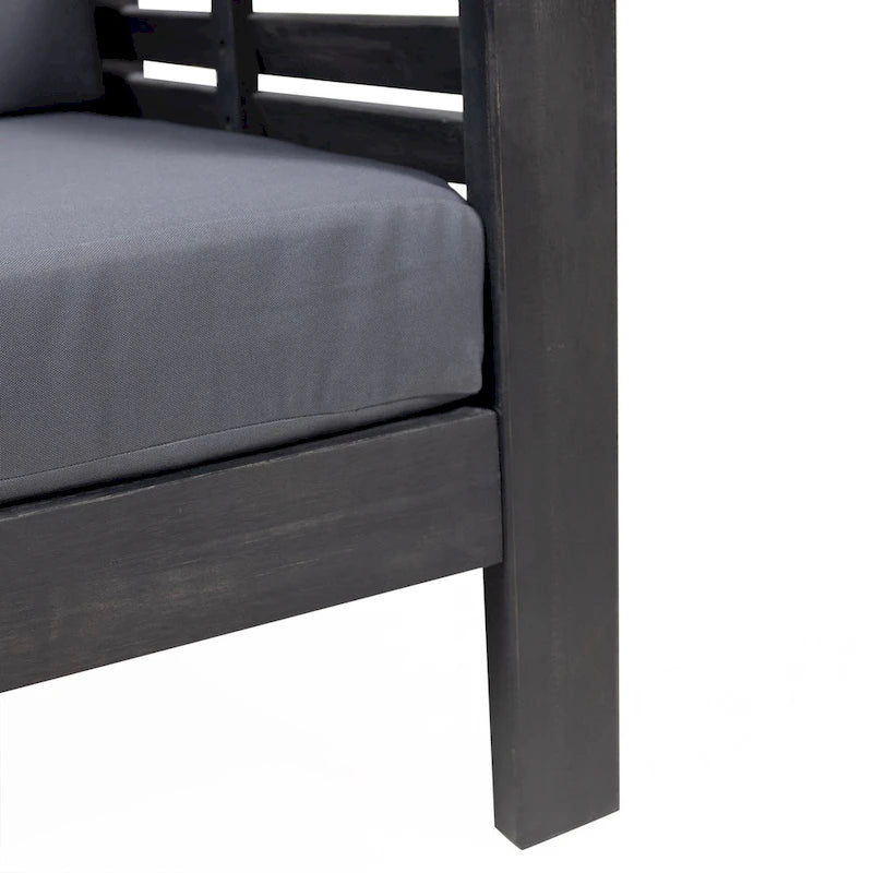 Louver Set da Esterno 4 Pezzi con Cuscini in Legno di Acacia di Christopher Knight Home
