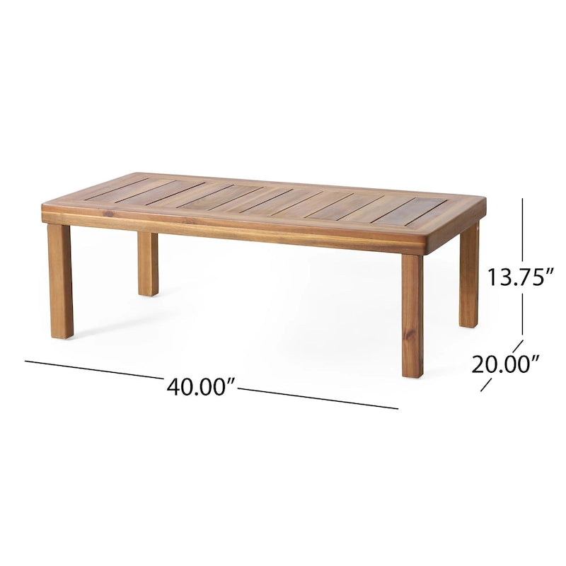 Louver Set da Esterno 4 Pezzi con Cuscini in Legno di Acacia di Christopher Knight Home