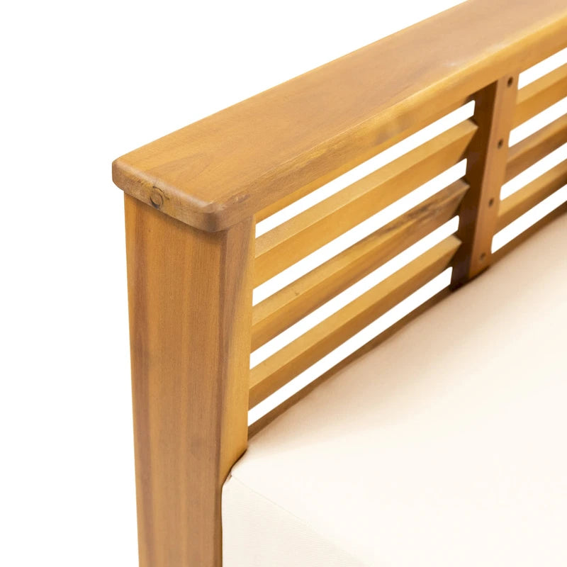 Louver Set da Esterno 4 Pezzi con Cuscini in Legno di Acacia di Christopher Knight Home