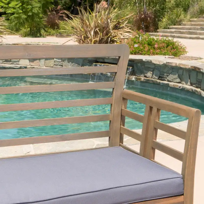 Set da conversazione da patio in legno di acacia a 4 pezzi Caydon di Christopher Knight Home