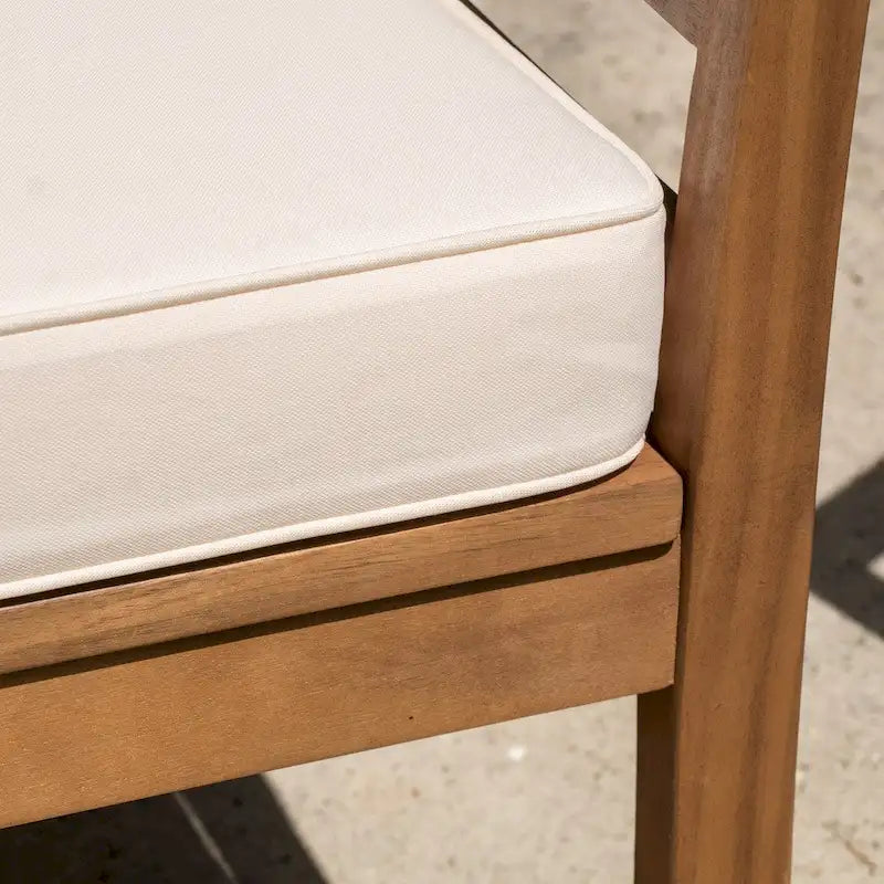 Set da conversazione da patio in legno di acacia a 4 pezzi Caydon di Christopher Knight Home