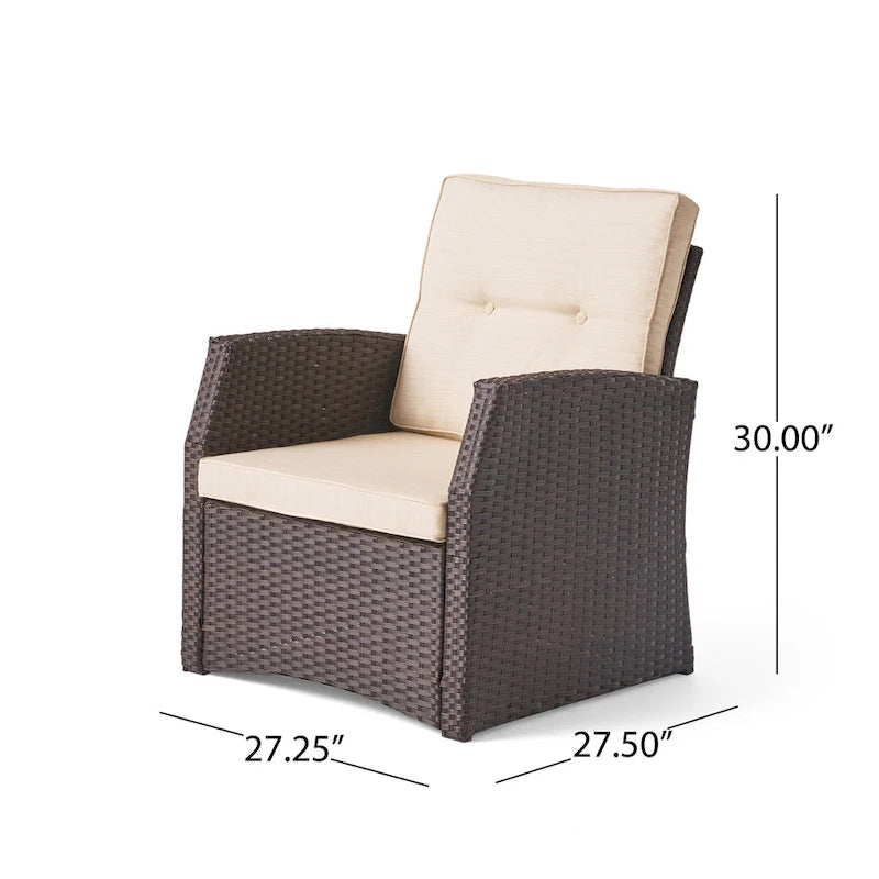 Sedie club da esterno Sanger Wicker con cuscini di Christopher Knight Home