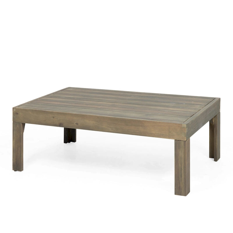 Set divanetto e tavolino da caffè Linwood in legno di acacia e vimini con cuscini per esterni di Christopher Knight Home