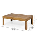 Set divanetto e tavolino da caffè Linwood in legno di acacia e vimini con cuscini per esterni di Christopher Knight Home