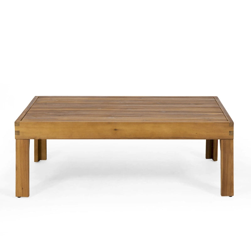 Set divanetto e tavolino da caffè Linwood in legno di acacia e vimini con cuscini per esterni di Christopher Knight Home