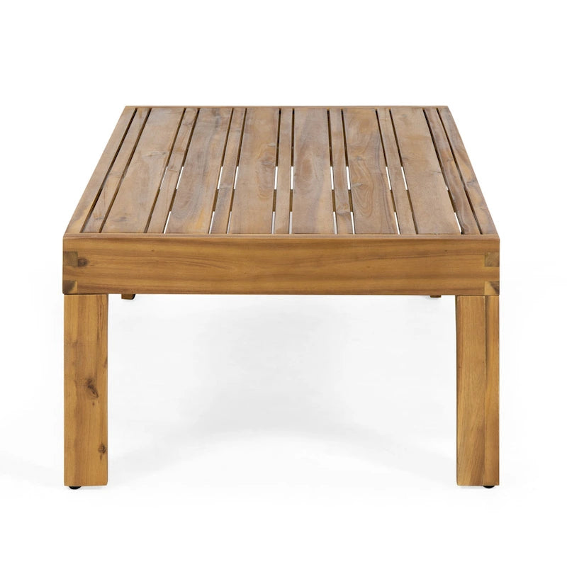 Set divanetto e tavolino da caffè Linwood in legno di acacia e vimini con cuscini per esterni di Christopher Knight Home