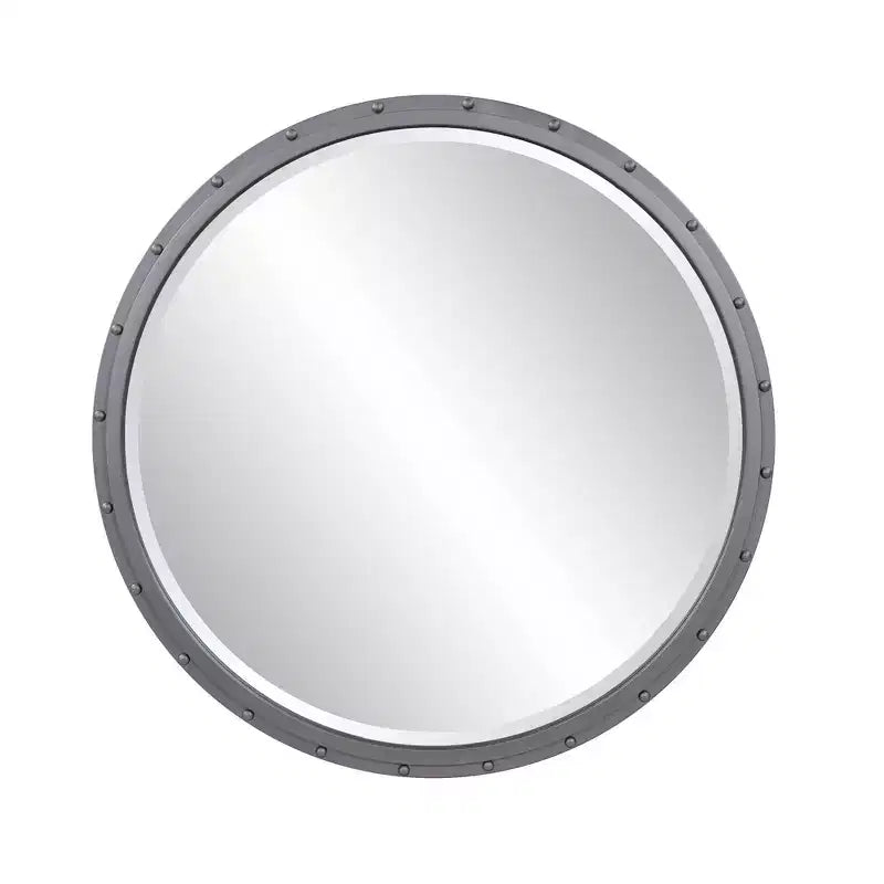 Howard Elliott Fordham Metal Framed Industrial Mirror with Rivet Details